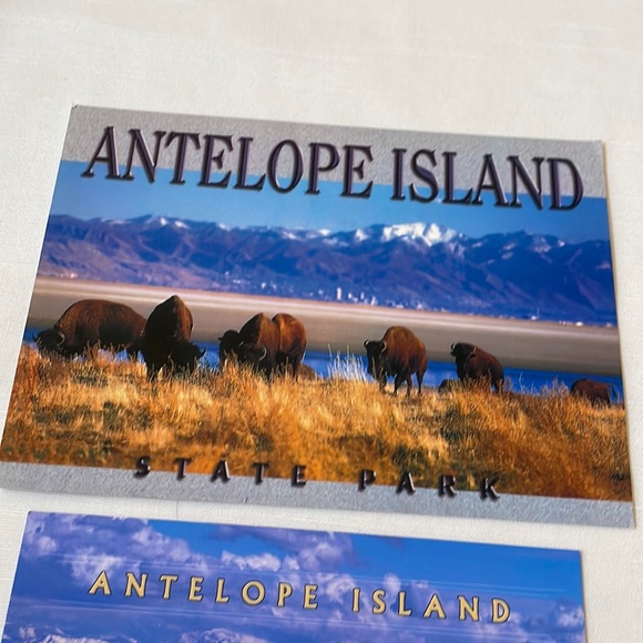 Set of 2 post cards unused new travel Utah Antelope Island state park - Picture 3 of 8